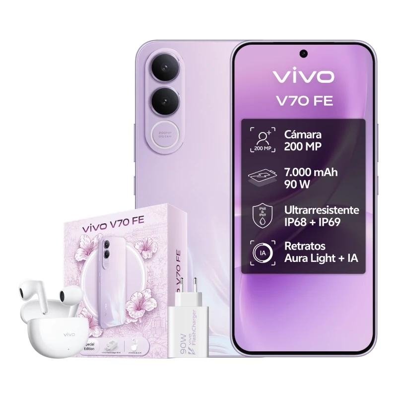 Vivo V70 FE 8 GB 256 GB Bundle CH90W+ Buds3 Purple
