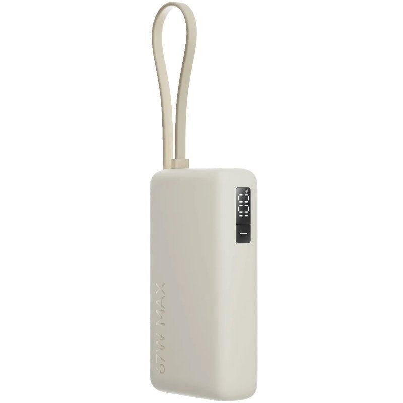 Powerbank 10000mAh Xiaomi 67W Power Bank Integrated Cable| 67W| Beige| Inclui Cabo USB Tipo-C