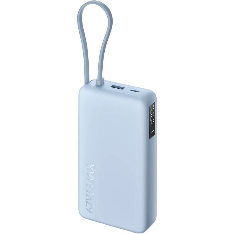Powerbank 20000mAh Xiaomi 67W Power Bank Integrated Cable| 67W| Azul| Inclui Cabo USB Tipo-C
