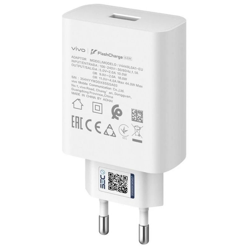 Carregador de Parede Vivo FlashCharger 44W| 1xUSB| 44W