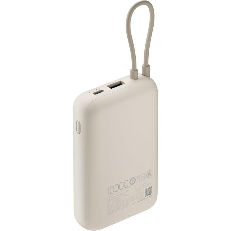 Powerbank 10000mAh Xiaomi Power Bank Integrated Cable| 22.5W| Beige| Inclui Cabo USB Tipo-C