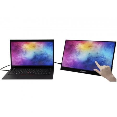 Monitor portátil multimídia Verbatim PMT-14 de 14" com tela sensível ao toque Full HD | Preto