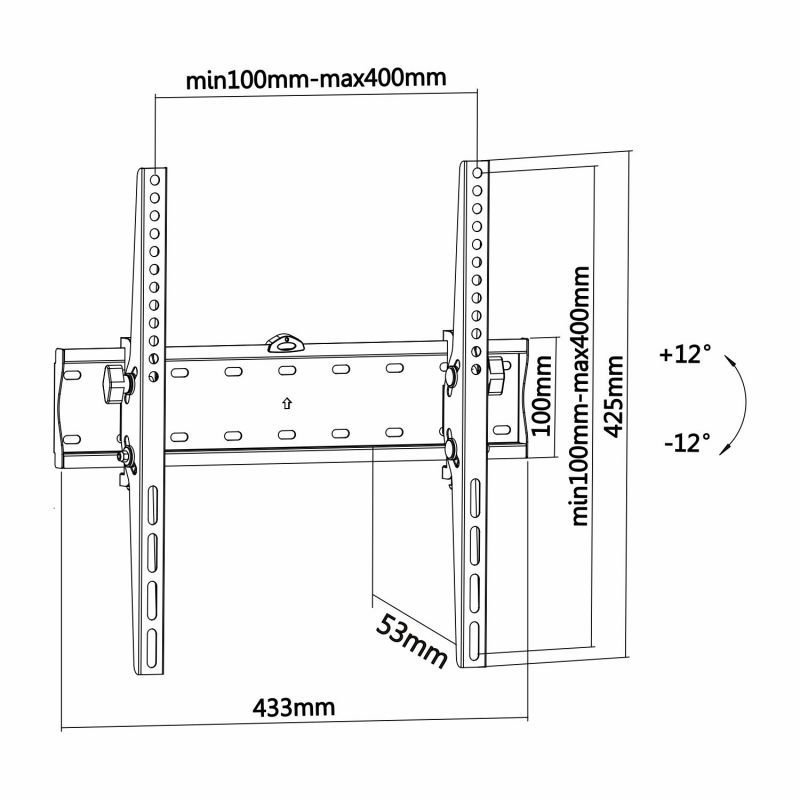 Montagem de parede inclinável Aisens WT55T-015 para TV de 32-55" |até 40kg