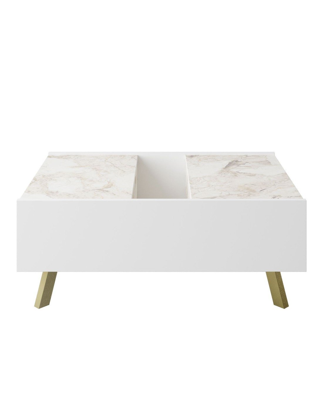 Mesa baixa ELOISE, bilaminado mármore branco 89,5 cms