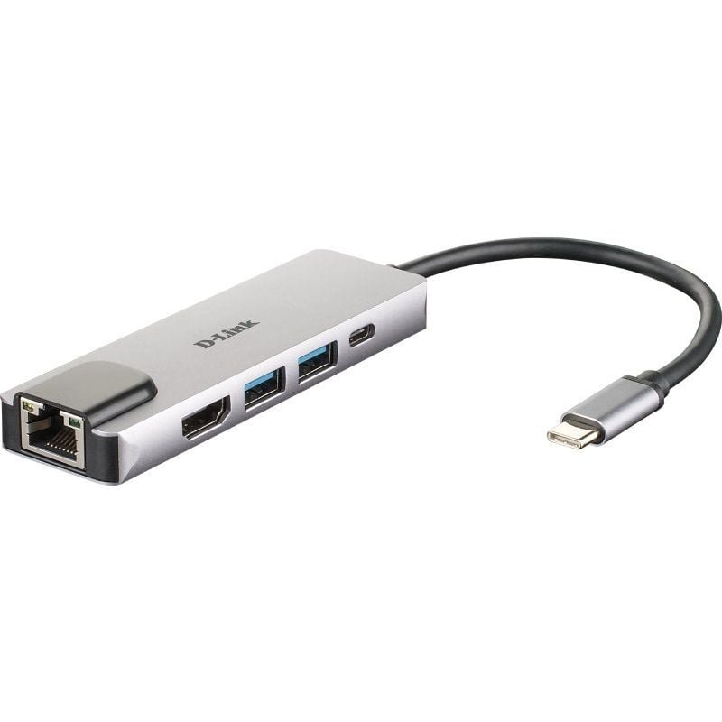 Docking USB Tipo-C D-Link DUB-M520| 2xUSB| 1xUSB Tipo-C| 1xHDMI 4K| 1xRJ45| 1xThunderbolt| Cinza
