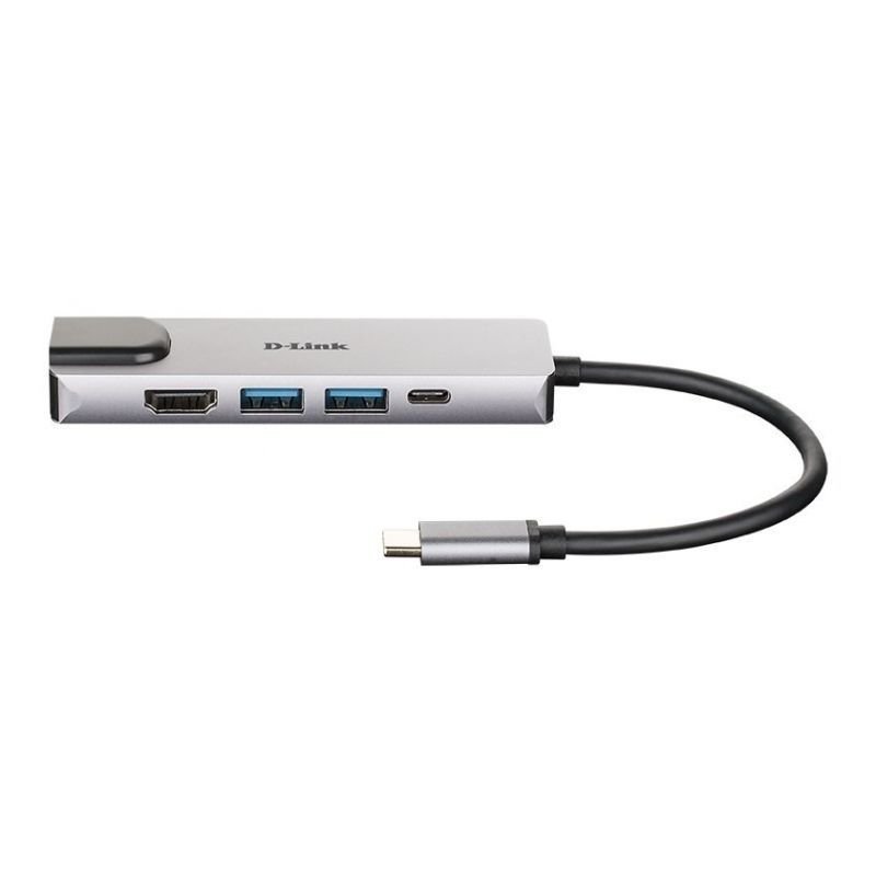 Docking USB Tipo-C D-Link DUB-M520| 2xUSB| 1xUSB Tipo-C| 1xHDMI 4K| 1xRJ45| 1xThunderbolt| Cinza