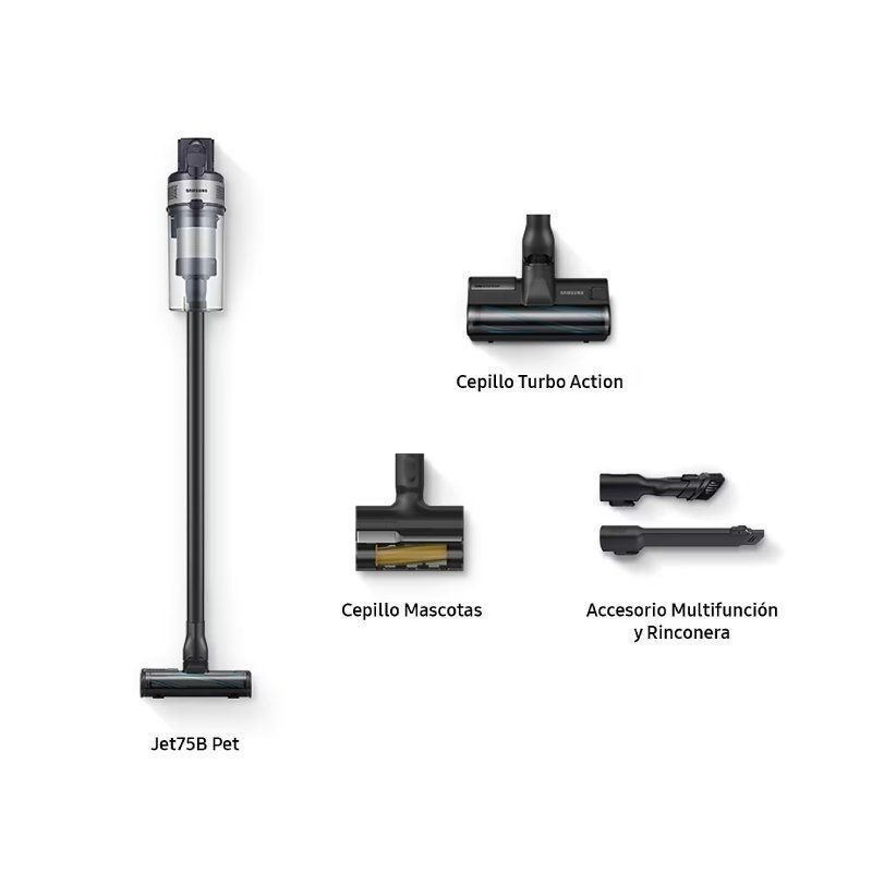 Aspirador de pó com bateria Samsung Jet 75B Pet | 21,6V | Autonomia 210 min