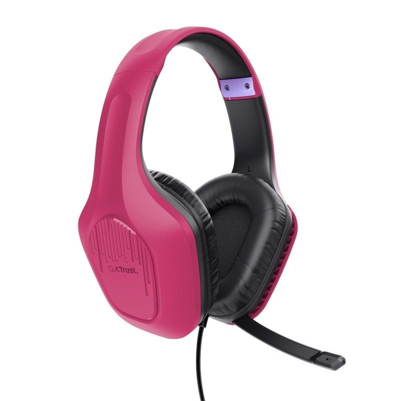 Fones de ouvido gamers Trust Gaming GXT 415 Gaming com microfone Zirox| Jack | Rosa