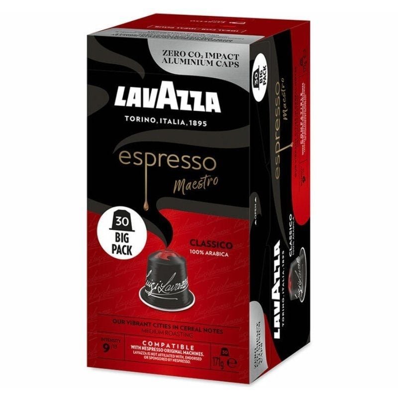 Cápsula Lavazza Espresso Maestro Classic para máquinas de café Nespresso | Caixa de 30