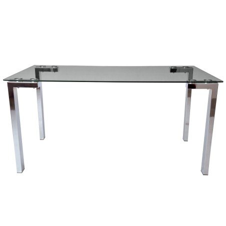 Mesa LAINEY, cromada, vidro, 140 x 80 cms