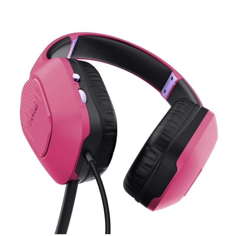Fones de ouvido gamers Trust Gaming GXT 415 Gaming com microfone Zirox| Jack | Rosa