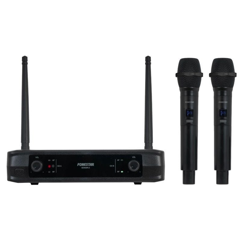 Dual portátil UHF FoneStar Sonair-2M Microfone sem fio| Inclui receptor