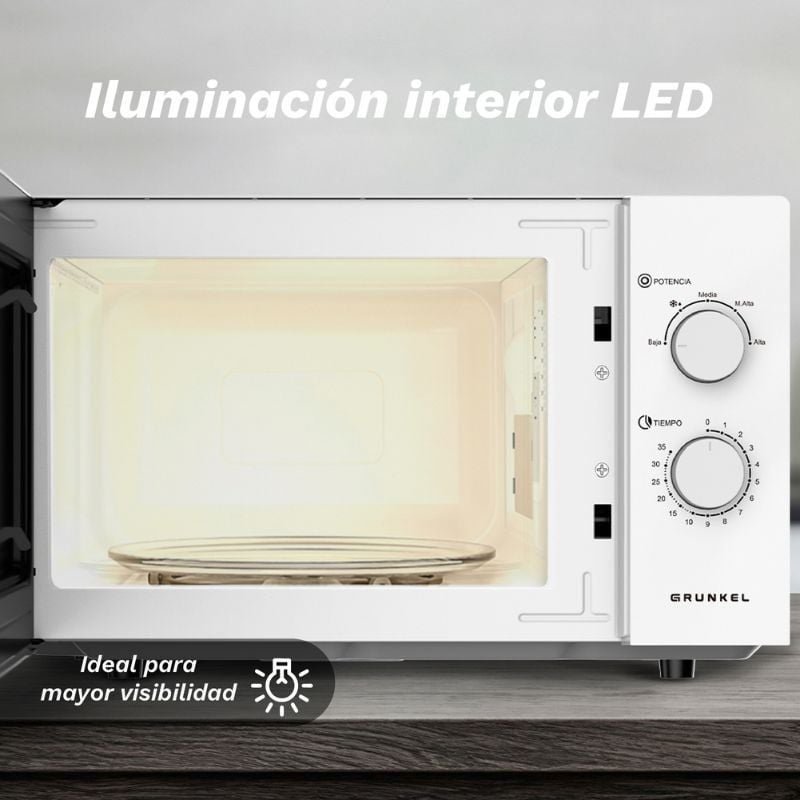 Microondas Grunkel MW-25EASY | 850W| Capacidade 25L| Branco