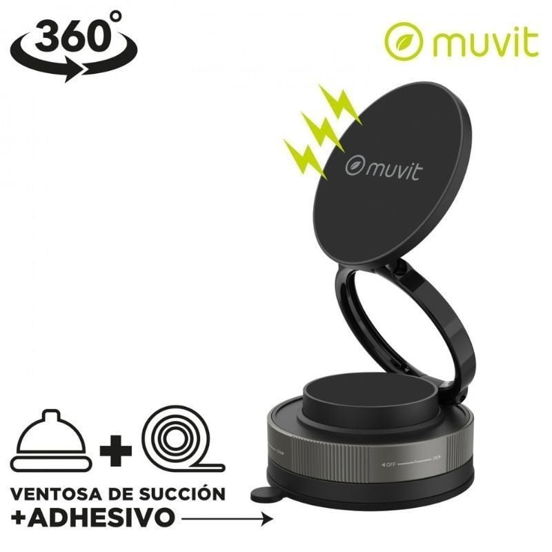 Suporte de smartphone para carro Muvit For Change MCCHL0035| Preto