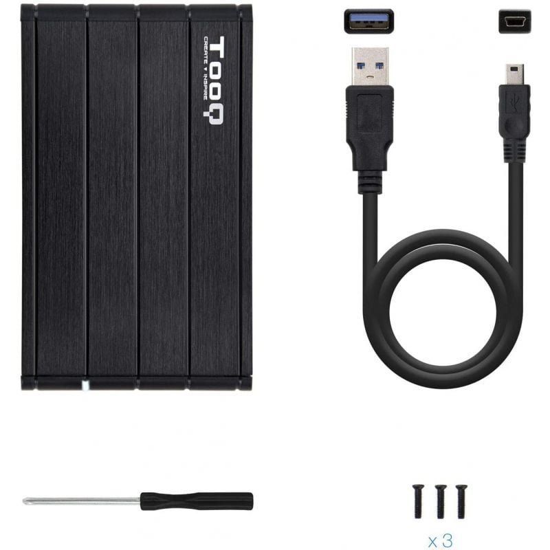 Caixa externa para disco rígido de 2,5" TOOQ TQE-2530B| USB 3.1