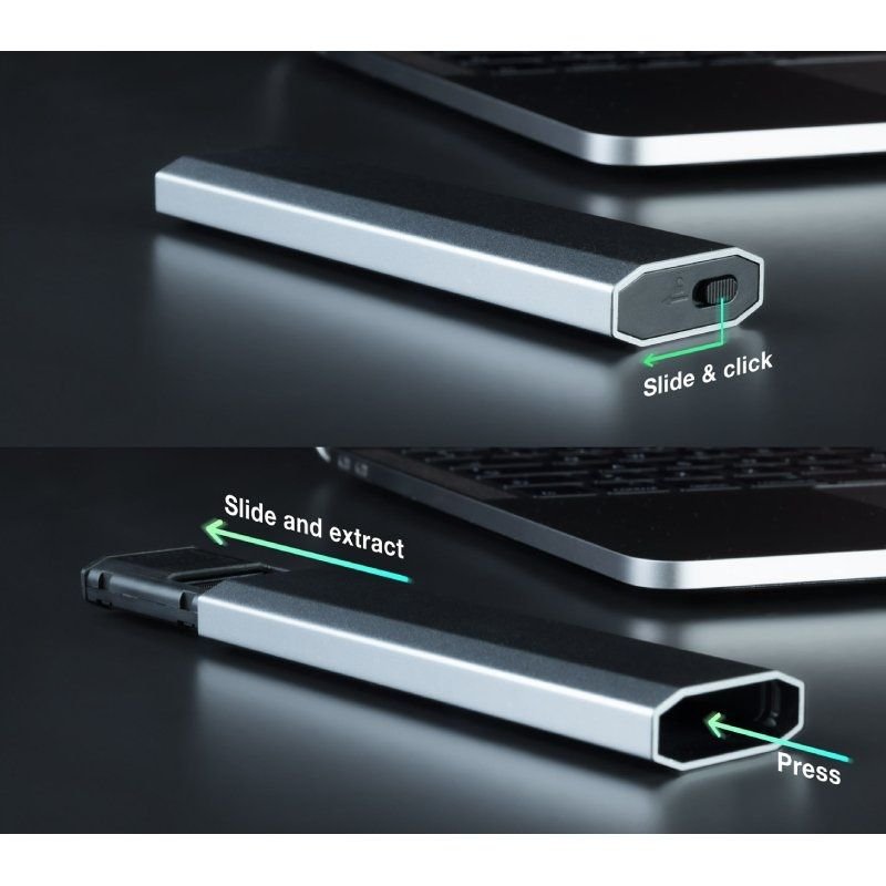 Caixa externa para SSD M.2 NVMe TooQ TQE-2223G| USB 3.2| sem parafusos