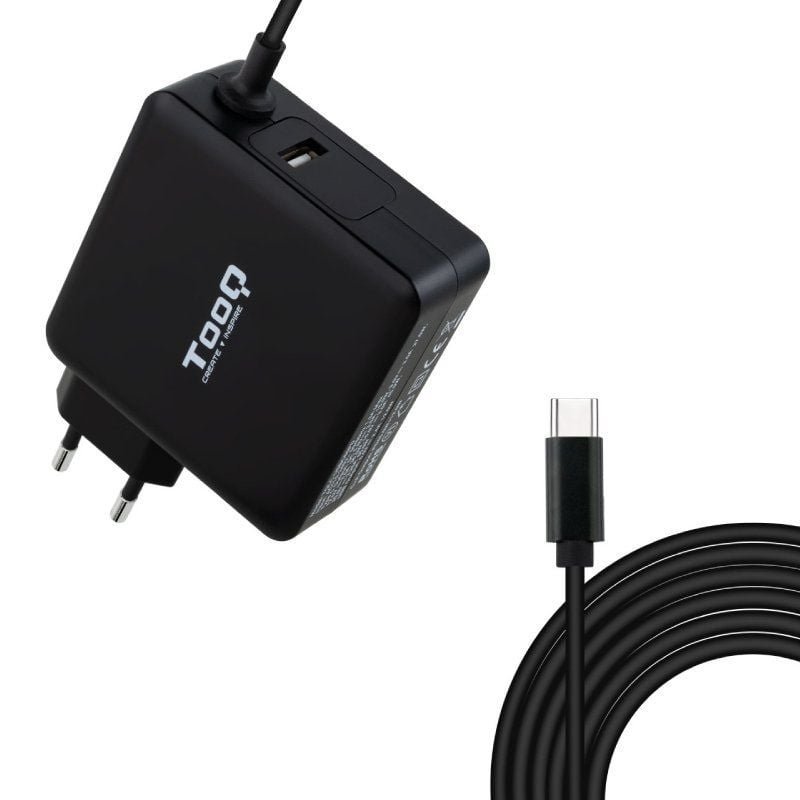 TooQ TQLC-USBC65PD USB Tipo-C carregador de portátil | 1xUSB| 65W| Automático| Tensão 5-20V