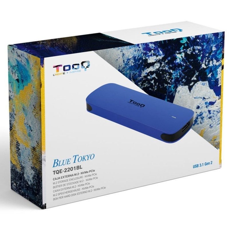 Caixa externa para SSD M.2 NVMe TooQ TQE-2201BL| USB 3.1 Gen1| sem parafusos