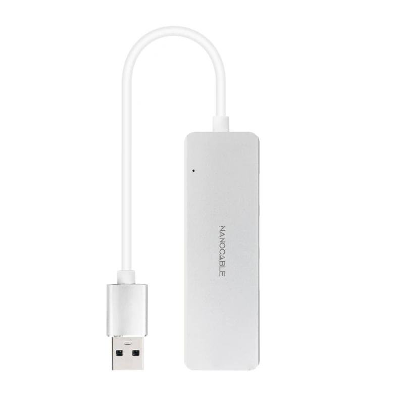 Nanowire Hub USB 3.0 4 x USB 3.0 10 cm. Cinzento