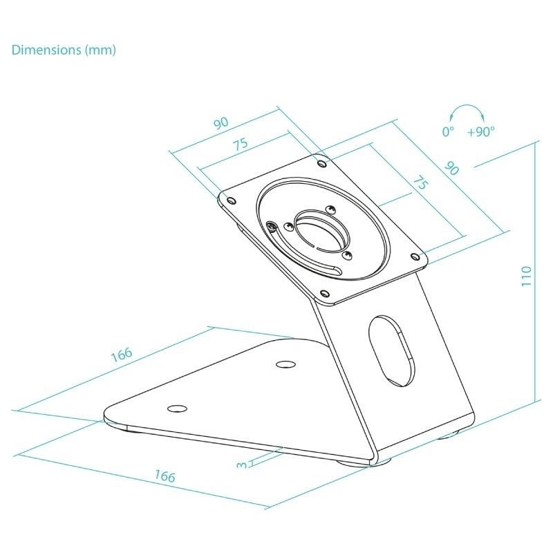 Suporte Antifurto para Tablet TooQ TQATWM3401-B (Mesa|Parede) – Preto