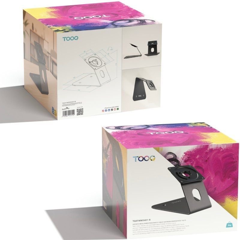 Suporte Antifurto para Tablet TooQ TQATWM3401-B (Mesa|Parede) – Preto