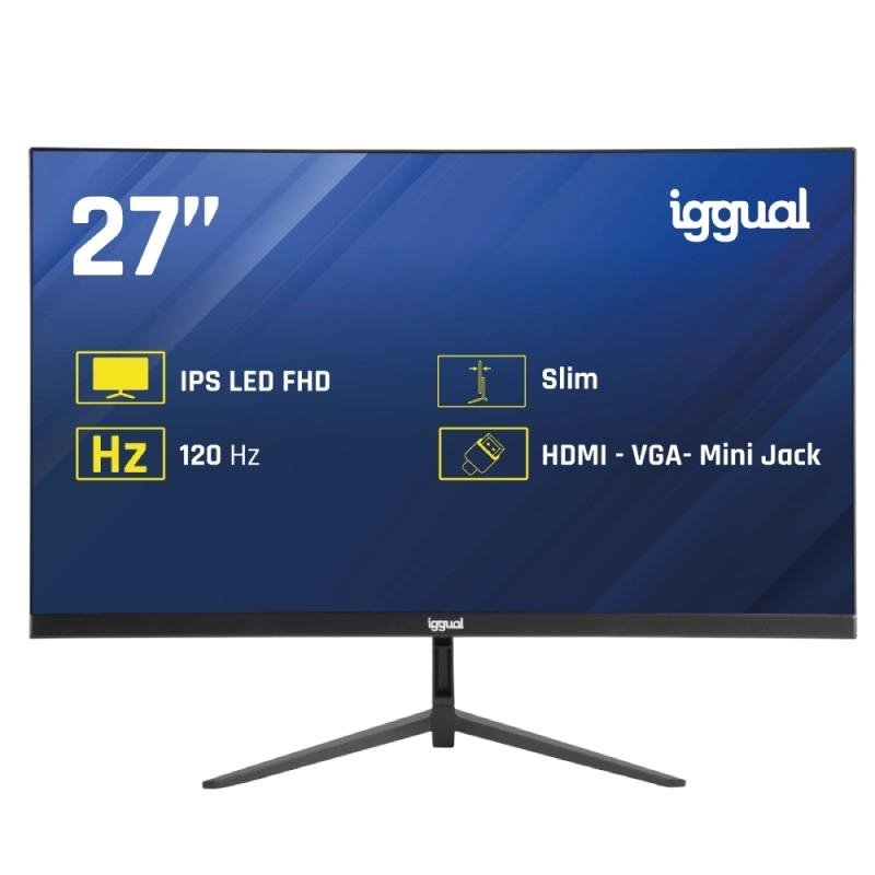 Iggual Monitor 27" IPS 1MS FHD 120Hz VGA HDMI Slim