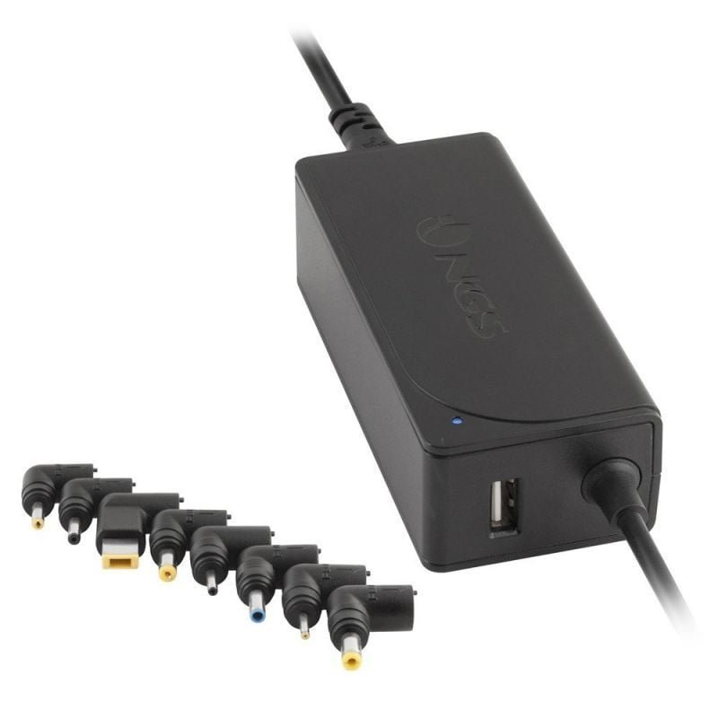 Carregador de portátil NGS W-45W| 1xUSB| 45W| Automático| 8 conectores| Tensão 19-20V