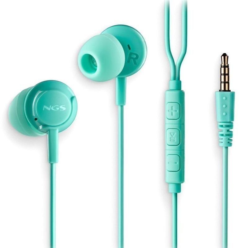 Fones de ouvido intra-auriculares de deriva cruzada NGS| com microfone| Jack 3.5| Verde