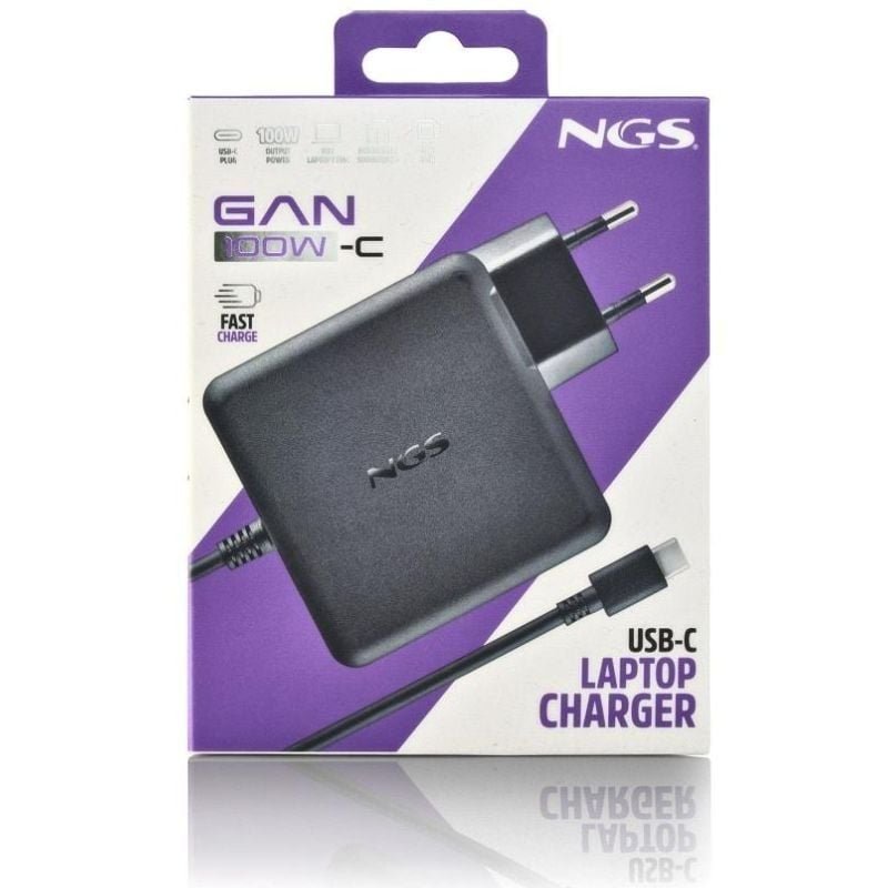 Gan NGS GAN100W-C USB Tipo-C carregador de portátil | 100W| Automático| Tensão 5-20V