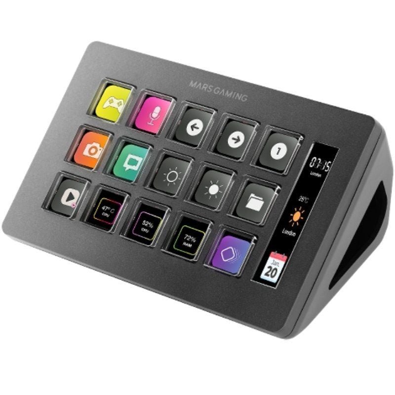 Stream Deck Slim Mars Gaming MSD-ONE| 15 Teclas LCD| Preto