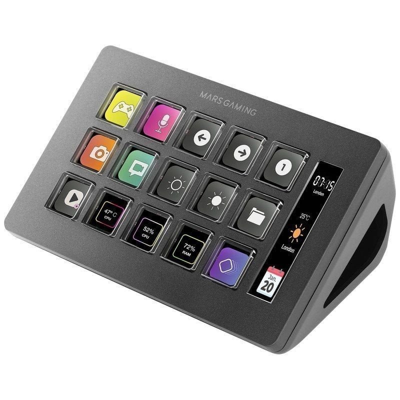 Stream Deck Slim Mars Gaming MSD-ONE| 15 Teclas LCD| Preto