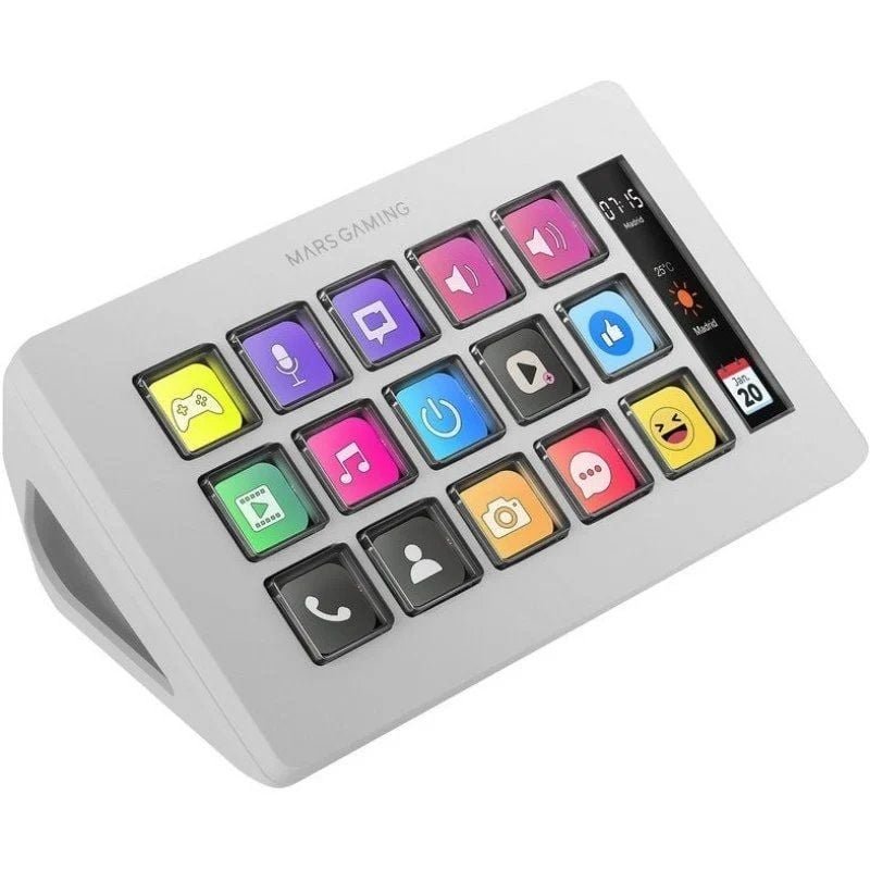 Stream Deck Slim Mars Gaming MSD-ONE| 15 Teclas LCD| Branco