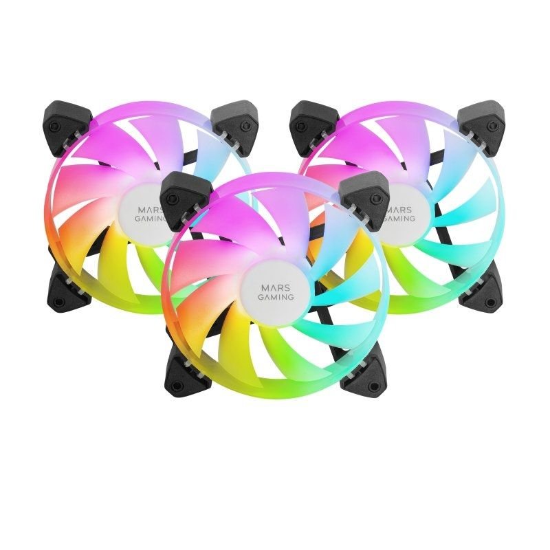 Pack 3 Ventiladores Mars Gaming MF-3A| 12cm| ARGB