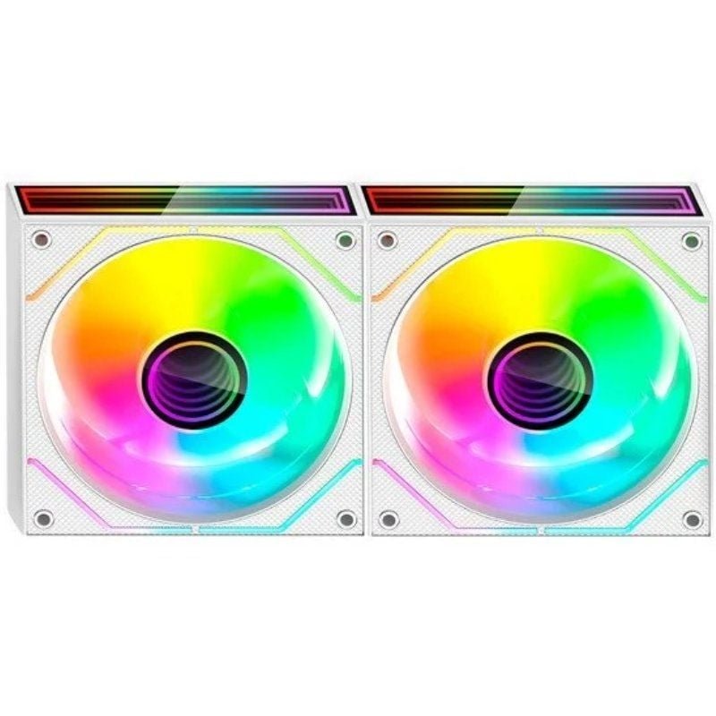 Pack 2 Ventiladores Mars Gaming MF-3DPROX2| 12cm| ARGB| Brancos