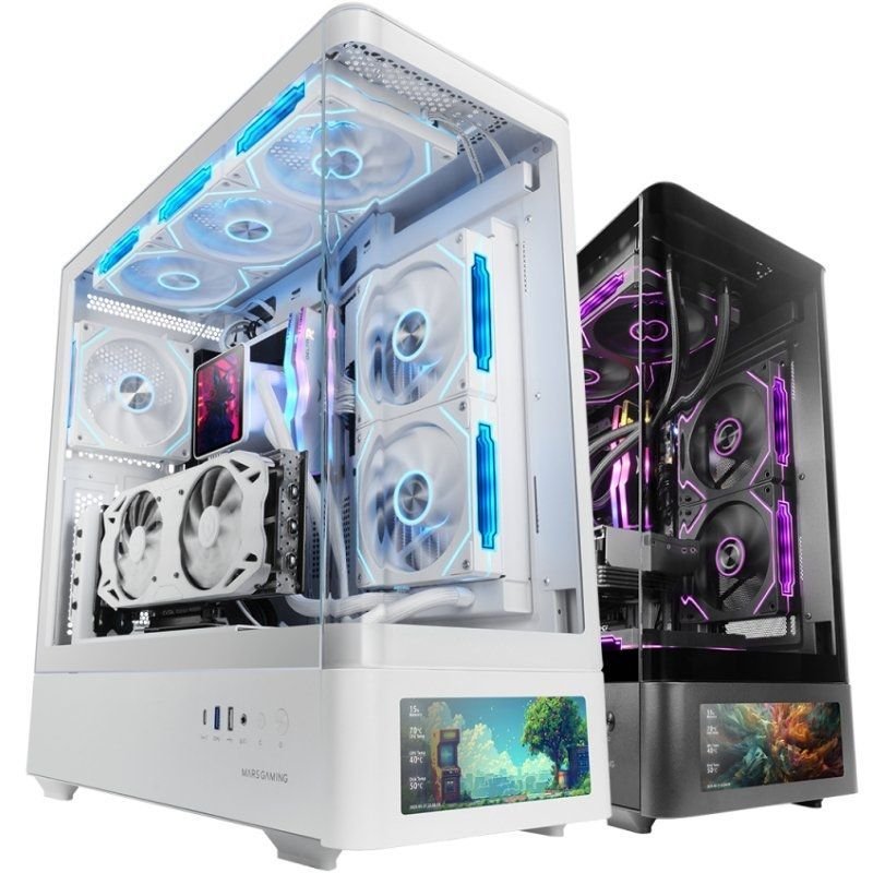 Caixa Gaming Semitorre Mars Gaming MC-LCDPRO| Branca