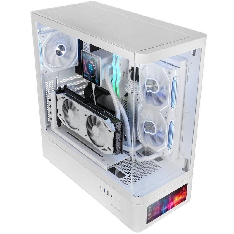 Caixa Gaming Semitorre Mars Gaming MC-LCDPRO| Branca