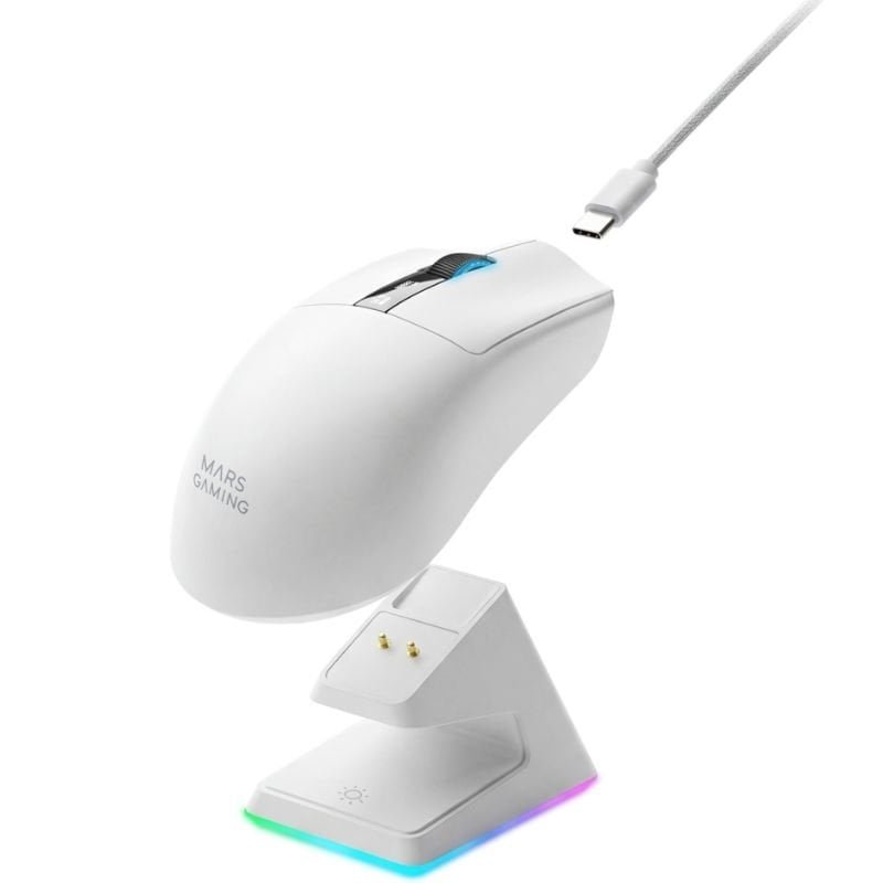 Mousen GamingSem fiosMars Gaming MMW-Elite| Bateria Recargable| Até 20000 DPI| Branco