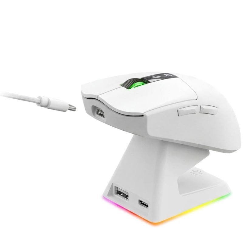 Mousen GamingSem fiosMars Gaming MMW-Elite| Bateria Recargable| Até 20000 DPI| Branco
