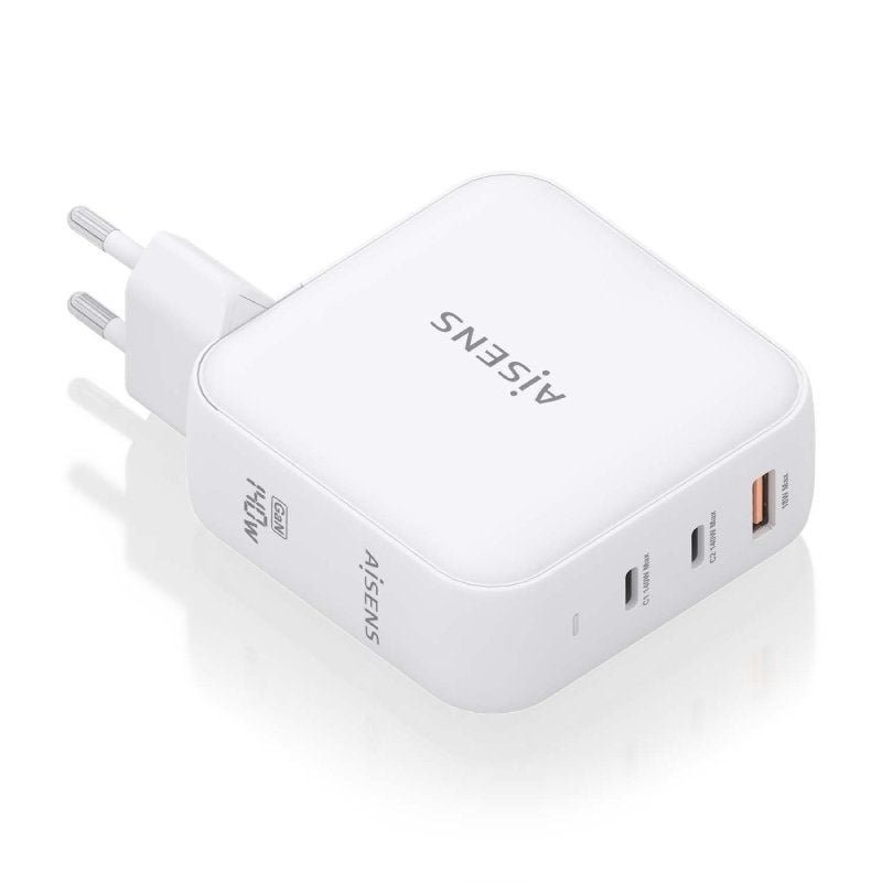 Cargador de Parede GaN Aisens ASCH-140W3P030-W| 2xUSB Tipo-C| 1xUSB| 140W