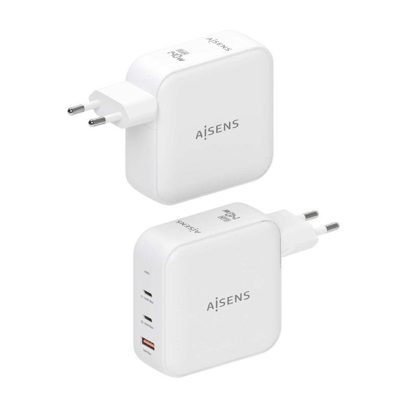Cargador de Parede GaN Aisens ASCH-140W3P030-W| 2xUSB Tipo-C| 1xUSB| 140W