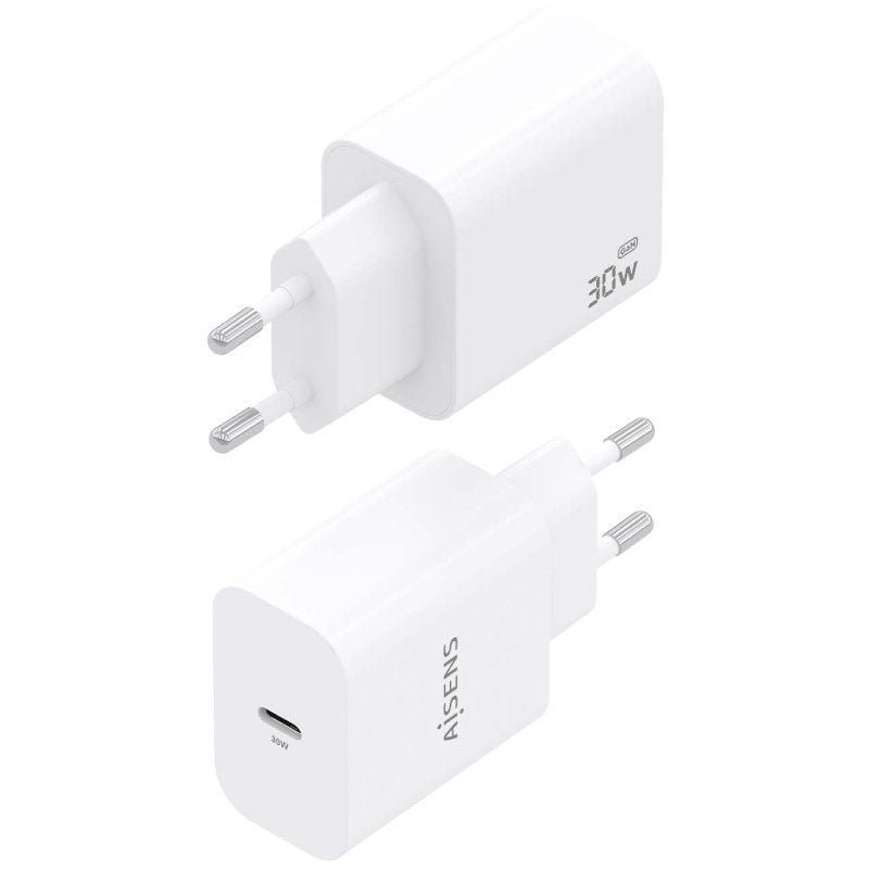 Carregador de parede Aisens A110-0940 GaN | 1xUSB Tipo C | 30W| Branco
