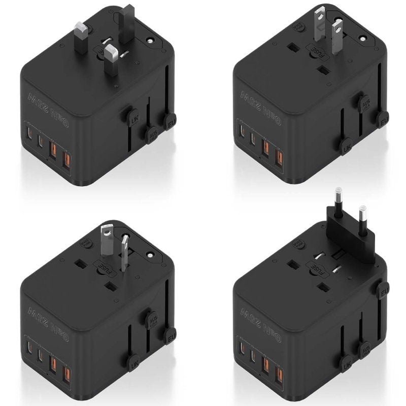 Carregador de parede universal para viagem GaN Aisens ASPS-2A2C08-BK | Tomada universal | 2xUSB Tipo-C | 2xUSB | 25W