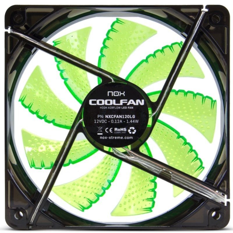 Ventilador Nox Coolfan 120 LED de 12 cm de comprimento Verde