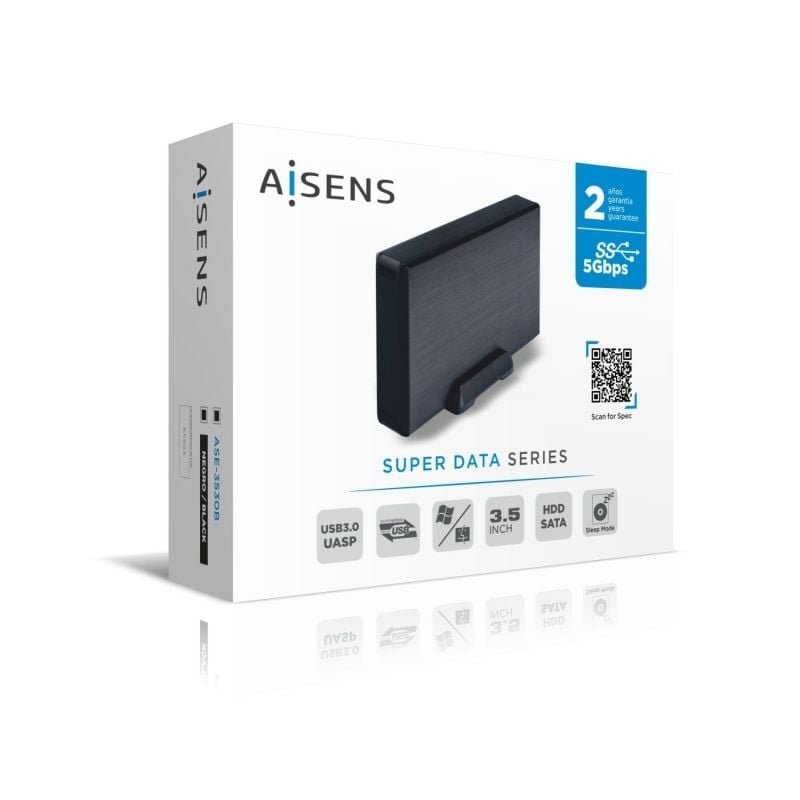 Caixa externa para disco rígido AISENS-3530B de 3,5" | USB 3.1