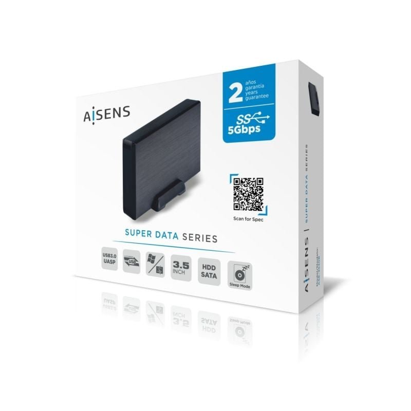 Caixa externa para disco rígido AISENS-3530B de 3,5" | USB 3.1