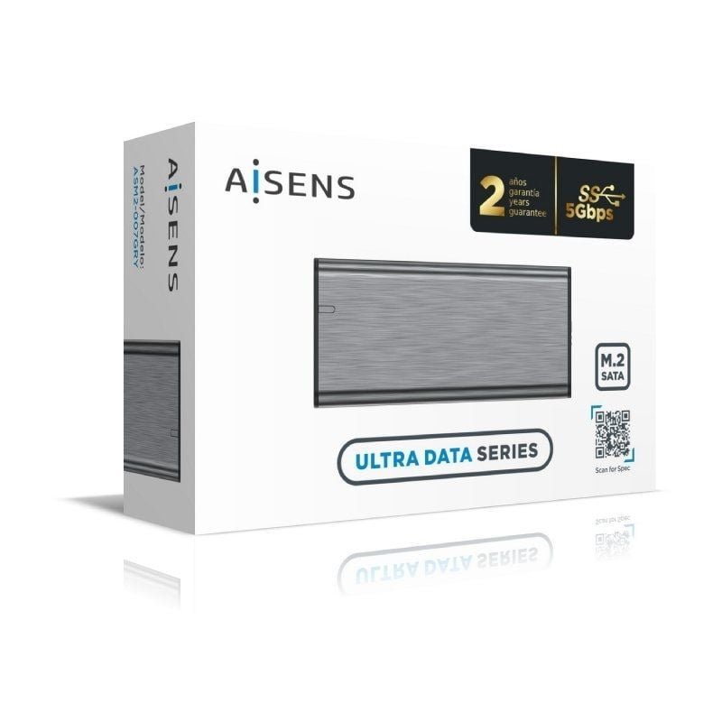 Caixa externa para SSD SSD M.2 SATA Aisens ASM2-007GRY| USB 3.1 Gen1| sem parafusos