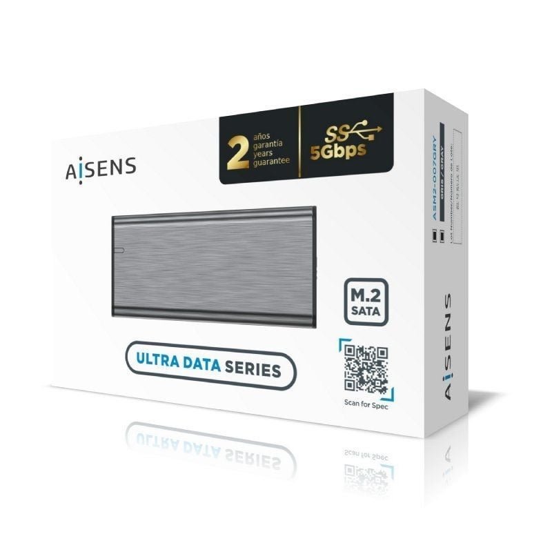 Caixa externa para SSD SSD M.2 SATA Aisens ASM2-007GRY| USB 3.1 Gen1| sem parafusos