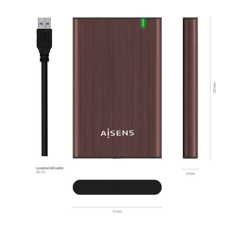 Caixa externa para 2,5" AISENS ASE-2525BWN| USB 3.0| sem parafusos