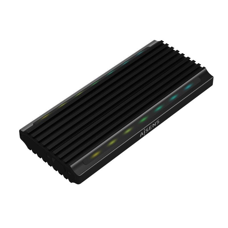 Caixa externa para SSD SSD M.2 SATA|NVMe Aisens ASM2-RGB012B| USB 3.2| sem parafusos