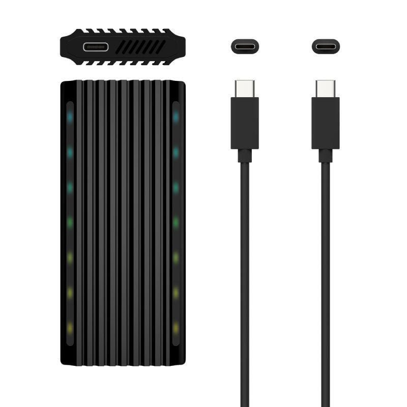 Caixa externa para SSD SSD M.2 SATA|NVMe Aisens ASM2-RGB012B| USB 3.2| sem parafusos